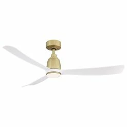 Coupon ⌛ Fanimation Kute, 52" Brushed Satin Brass With Matte White Blades 🎉