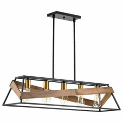 Top 10 🧨 Edvivi Lighting 5-Light Black And Vintage Wood Kitchen Island Chandelier 🥰 -ceiling lighting store b251ba2f006593b5 0712 w800 h800 b1 p0