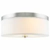 Best deal ⌛ Kira Home Walker 15" Flush Mount Ceiling Light, White Fabric Shade, Round Glass 👏