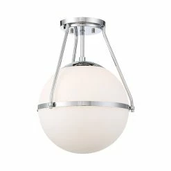 New 🌟 Helmsman Lighting Works 1-Light Semi-Flush Mount, Chrome 👍 -ceiling lighting store b341f2130aa17fb5 6715 w800 h800 b1 p0