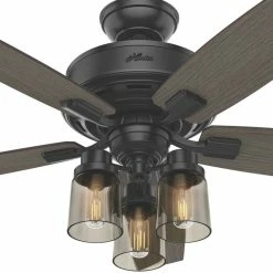 Outlet ✨ Hunter Fan Company 52" Bennett Matte Black Ceiling Fan With Light And Remote 🧨 -ceiling lighting store b41117980f8fd0f9 9783 w800 h800 b0 p0