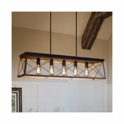 Promo 😀 Urban Ambiance Luxury Industrial Island Chandelier, Berkeley Series, Olde Bronze 🧨