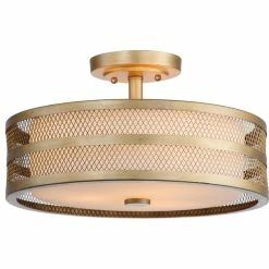 Brand new ❤️ Safavieh Greta 3-Light Antique Gold 15.75" Diameter Veil Semi Flush Antique Gold 🛒 -ceiling lighting store b7b12c3e0930c982 5517 w800 h800 b1 p0