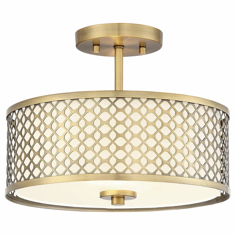 Outlet π― Helmsman Lighting Works 2-Light Semi-Flush Mount, Natural Brass π 3 Outlet π― Helmsman Lighting Works 2-Light Semi-Flush Mount, Natural Brass π - Image 3