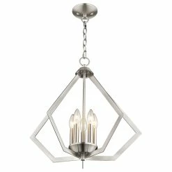 Discount 👍 Livex Lighting Inc. Prism 5-Light Chandelier, Brushed Nickel 🎉 -ceiling lighting store b8d192f30a74df1e 7676 w800 h800 b1 p0