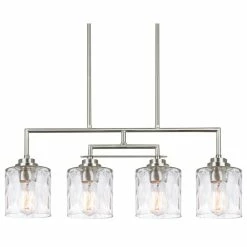 New π Kira Home Monroe 28" Island Light, Free Swinging Center Arm, π¨ Hammered Glass π