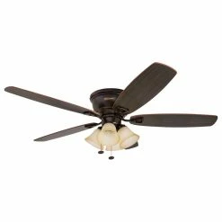 Best reviews of 🌟 Honeywell Ceiling Fan 52" Glen Alden Indoor Hugger Ceiling Fan With Light, Oil Rubbed Bronze 🔔