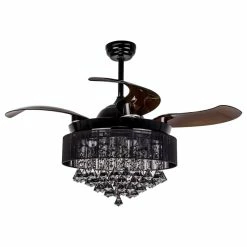 Cheapest 👏 Whoselamp Crystal Folding Blades Ceiling Fan With Light And Remote Control 🌟