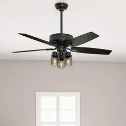 Outlet ✨ Hunter Fan Company 52" Bennett Matte Black Ceiling Fan With Light And Remote 🧨 -ceiling lighting store bf51038d0f8fd0ed 9783 w800 h800 b0 p0