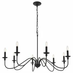 Deals ⌛ Elegant Furniture & Lighting Matte Black And Brass Finish Pendant, Matte Black, 42"x21.8 🔥 -ceiling lighting store bfb158600e723df6 9037 w800 h800 b1 p0