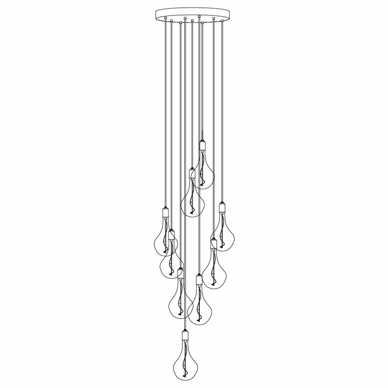 Promo 😀 Tala Brass 9 Pendant With Large Black And Brass Canopy And Voronoi II Bulbs ⌛ 2 Promo 😀 Tala Brass 9 Pendant With Large Black And Brass Canopy And Voronoi II Bulbs ⌛ - Image 2