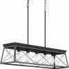 Best Pirce 🛒 Progress Lighting Briarwood 5-Light Cerused Black Farmhouse Linear Island Chandelier 🎉