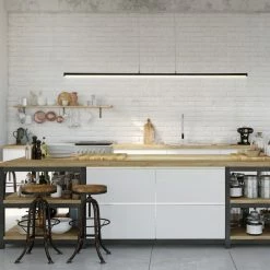 Buy 👏 JONATHAN Y Conley 39.5" Dimmable Adjustable Integrated Led Linear Pendant, Black 🎁 -ceiling lighting store c481e148037e4277 6911 w800 h800 b0 p0