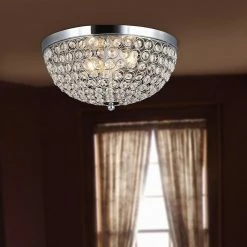 Top 10 🔥 Alltherages Elegant Designs 2 Light Elipse Crystal Flush Mount Ceiling Light, Chrome ✨ -ceiling lighting store c6f15c320ba249c7 4610 w800 h800 b0 p0