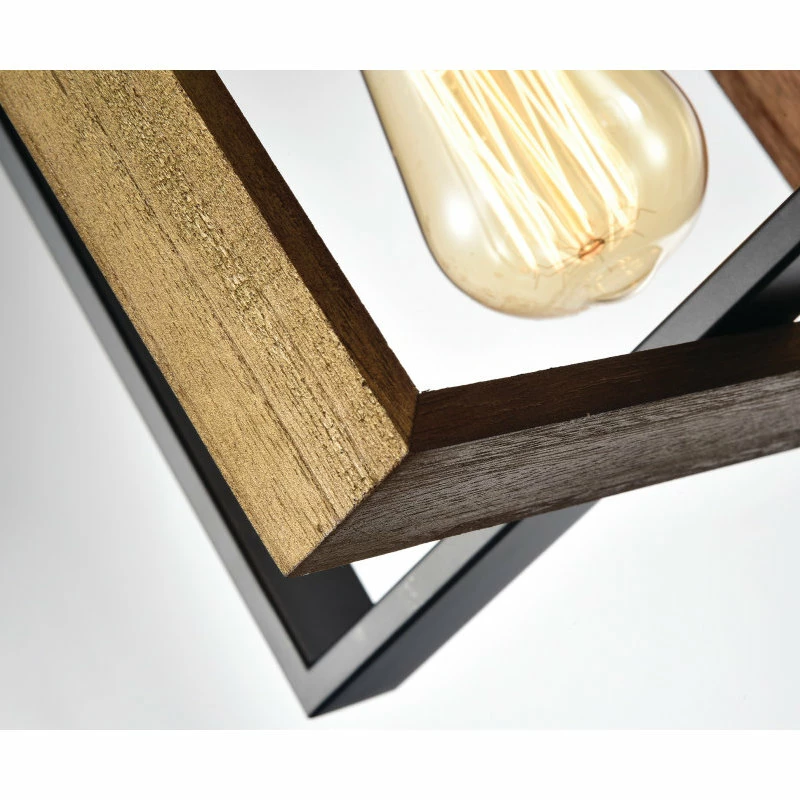 Buy π Edvivi Lighting 4-Light Matte Black And Wood Farmhouse Linear Chandelier With Exposed Bulbs β 7 Buy π Edvivi Lighting 4-Light Matte Black And Wood Farmhouse Linear Chandelier With Exposed Bulbs β - Image 7