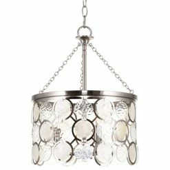 Buy π― Kira Home Estelle 18" Chic Crystal Pendant Chandelier, Wavy Glass, Capiz Shell π€©