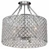 Cheapest 🌟 Edvivi Lighting Marya 4-Light Chrome Beaded Drum Semi Flush Mount Chandelier Glam Lighting 🎁