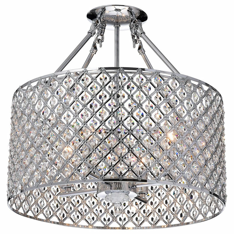 Cheapest π Edvivi Lighting Marya 4-Light Chrome Beaded Drum Semi Flush Mount Chandelier Glam Lighting π 1 Cheapest π Edvivi Lighting Marya 4-Light Chrome Beaded Drum Semi Flush Mount Chandelier Glam Lighting π