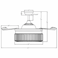 Hot Sale 💯 FLINT GARDEN INC 42-Inch Retractable 3-Blades Crystal LED Ceiling Fan With Remote ❤️ -ceiling lighting store cb21ff6b0c934711 5242 w800 h800 b1 p0