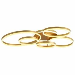 Promo 🌟 Aiwen 5 Light LED Semi-Flush Mount Light Modern Ring Ceiling Light, Gold ⭐