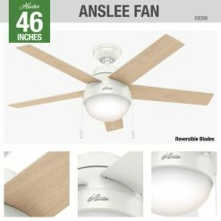 Best Sale 🎁 Hunter Fan Company 46" Anslee Fresh White Ceiling Fan With Light 🔥 -ceiling lighting store ccf12cca0f8fce02 2979 w800 h800 b0 p0
