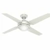 Budget 🔥 Hunter Fan Company Sonic Ceiling Fan With Light And Handheld Remote, White 🎁