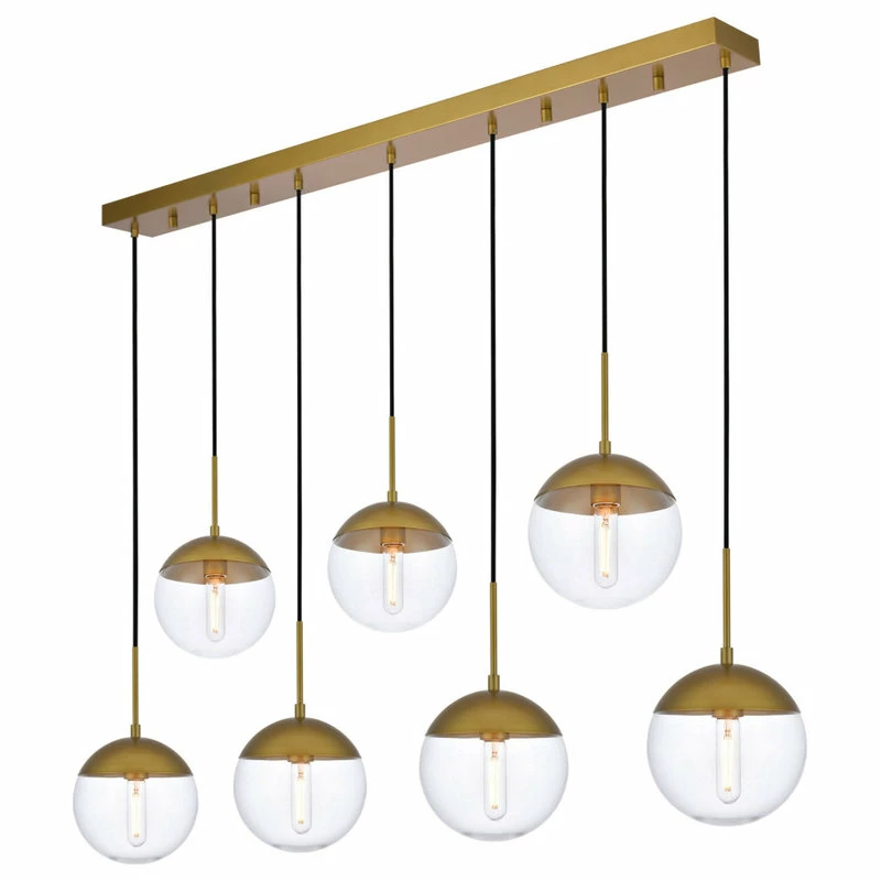 Brand new π― Elegant Furniture & Lighting Elegant Lighting LD6091 Eclipse 7 Light 54"W Linear Pendant - Brass / Clear π 5 Brand new π― Elegant Furniture & Lighting Elegant Lighting LD6091 Eclipse 7 Light 54"W Linear Pendant - Brass / Clear π - Image 5