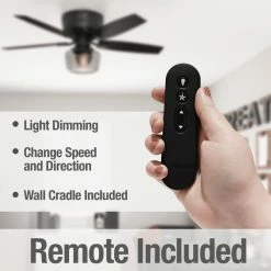 Coupon 😍 Hunter Fan Company 52" Bennett Low Matte Black Ceiling Fan, Light/Remote 🤩 -ceiling lighting store d4118e2c0f8fd248 4940 w800 h800 b0 p0