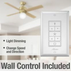 Promo 🔔 Hunter Fan Company 52" Hepburn Ceiling Fan With Light With Wall Control, White 🔔 -ceiling lighting store d5216c220f8fcf4e 7512 w800 h800 b0 p0