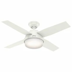 Coupon 👏 Hunter Fan Company 44" Dempsey Fresh White Ceiling Fan With Light/Remote ✔️