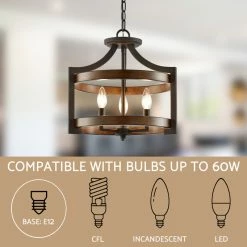 New 😉 Kira Home Woodrow 15" Farmhouse Semi Flush Convertible Pendant Light, Wood Style 👍 -ceiling lighting store d831abfe00c3d7bf 8658 w800 h800 b0 p0