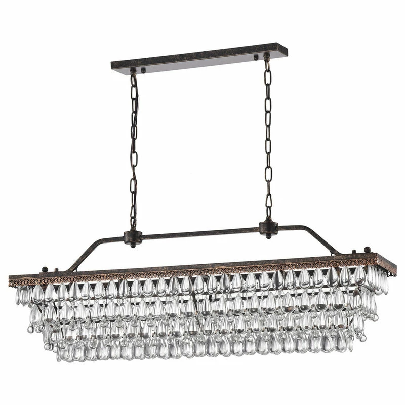 Promo π Edvivi Lighting 6-Light Antique Bronze Rectangular Crystal Chandelier Dining Room 40" Glam π― 1 Promo π Edvivi Lighting 6-Light Antique Bronze Rectangular Crystal Chandelier Dining Room 40" Glam π―