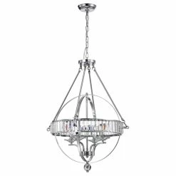 Promo 😉 Edvivi Lighting Magellan 4-Light Chrome Sphere Chandelier With Crystals Belt 🥰 -ceiling lighting store daa1ea080f2132aa 3732 w800 h800 b1 p0