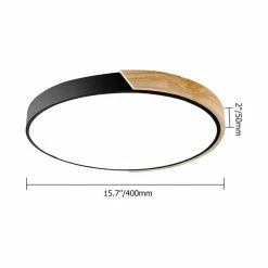 Outlet 🛒 Homary Modern Minimalist LED Wood & Metal & Acrylic Flush Mount Ceiling Light, Black, M 👏 -ceiling lighting store dd31a212038d5c23 8877 w800 h800 b1 p0