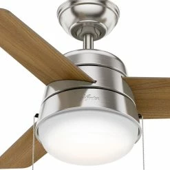 Cheap ⭐ Hunter Fan Company 36" Aker Brushed Nickel Ceiling Fan With Light 🎁 -ceiling lighting store deb119370f8fc3ce 7530 w800 h800 b0 p0