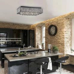 Hot Sale 🥰 Greenville Signature Echion 8-Light Black Flush Mount 🛒