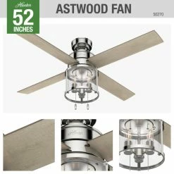Top 10 👍 Hunter Fan Company Hunter 52" Astwood Polished Nickel Ceiling Fan With LED Light 🎁 -ceiling lighting store e2419e650f8fc600 6590 w800 h800 b0 p0