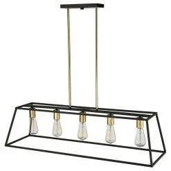 Best reviews of ✨ OVE Decors Agnes 5-Light LED Island Fixture, Matte Black And Light Gold 🔥 -ceiling lighting store e4916e860efb7ae3 6867 w800 h800 b1 p0