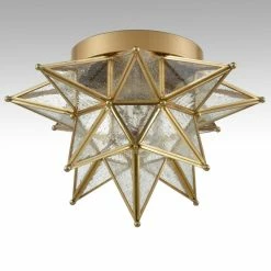 New 😉 Ecopower Light LLC Brass Glass Moravian Star Flush Mount Ceiling Light 🤩 -ceiling lighting store e4b1f1440ea00c50 6475 w800 h800 b0 p0