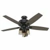 Outlet ✨ Hunter Fan Company 52" Bennett Matte Black Ceiling Fan With Light And Remote 🧨