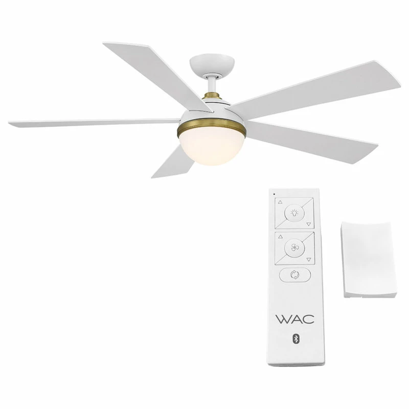 Cheapest ❤️ WAC Lighting Eclipse Indoor/Outdoor 5-Blade Smart Ceiling Fan 54" Satin Brass/White, LED ⭐ 3 Cheapest ❤️ WAC Lighting Eclipse Indoor/Outdoor 5-Blade Smart Ceiling Fan 54" Satin Brass/White, LED ⭐ - Image 3