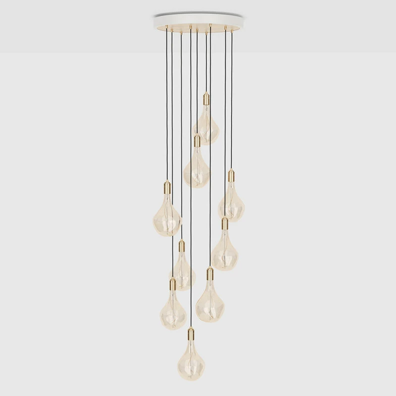 Promo 😀 Tala Brass 9 Pendant With Large Black And Brass Canopy And Voronoi II Bulbs ⌛ 3 Promo 😀 Tala Brass 9 Pendant With Large Black And Brass Canopy And Voronoi II Bulbs ⌛ - Image 3