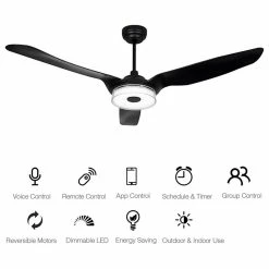 Coupon ⭐ Carro Ceiling Fan With Dimmable LED Light And Remote 10-speed DC Motor, Black, 5 ⌛ -ceiling lighting store ebb196500fa05d98 0507 w800 h800 b1 p0