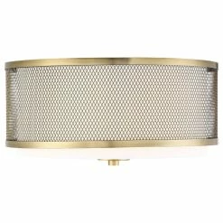 Wholesale β Helmsman Lighting Works 3-Light Flush Mount, Natural Brass π