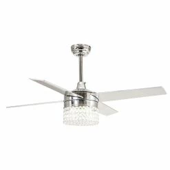 Top 10 π Whoselamp 48 Modern Crystal Ceiling Fan With Dimmable LED Light, 4-Blades, Remote Control π