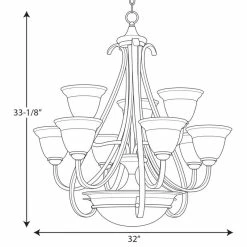 Promo ⌛ Progress Lighting Torino 9-Light 2-Tier Chandelier, Forged Bronze 🧨 -ceiling lighting store ef7106f80f28058d 8317 w800 h800 b1 p0