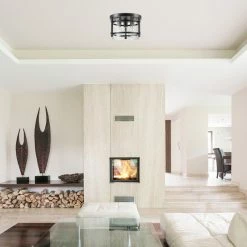 Hot Sale ✔️ Globe Electric Wexford 3-Light Dark Bronze Semi-Flush Mount Ceiling Light, Clear Glass 👏 -ceiling lighting store f021d90f0bec955a 5740 w800 h800 b0 p0