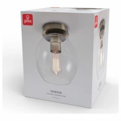 Deals 🔔 Globe Electric Vivienne 1-Light Brass Flush Mount Ceiling Light With Clear Glass Shade ✨ -ceiling lighting store f031526001819f14 0870 w800 h800 b1 p0