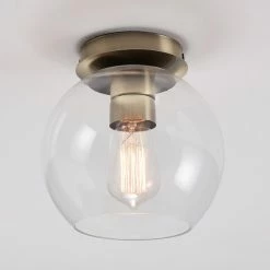 Deals 🔔 Globe Electric Vivienne 1-Light Brass Flush Mount Ceiling Light With Clear Glass Shade ✨ -ceiling lighting store f18106b301819f0a 0870 w800 h800 b0 p0