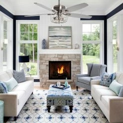 Outlet 🤩 FLINT GARDEN INC 52 Industrial 5-Blades Ceiling Fan With Cage Shade, Satin Nickel 🧨 -ceiling lighting store f2418c040ebcf5ba 5232 w800 h800 b0 p0